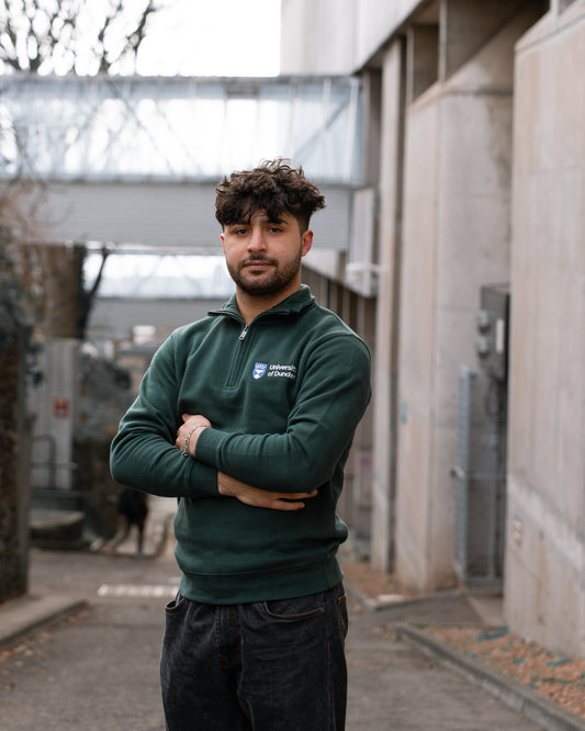 University Of Dundee Quarter Zip Embroidered Fleece