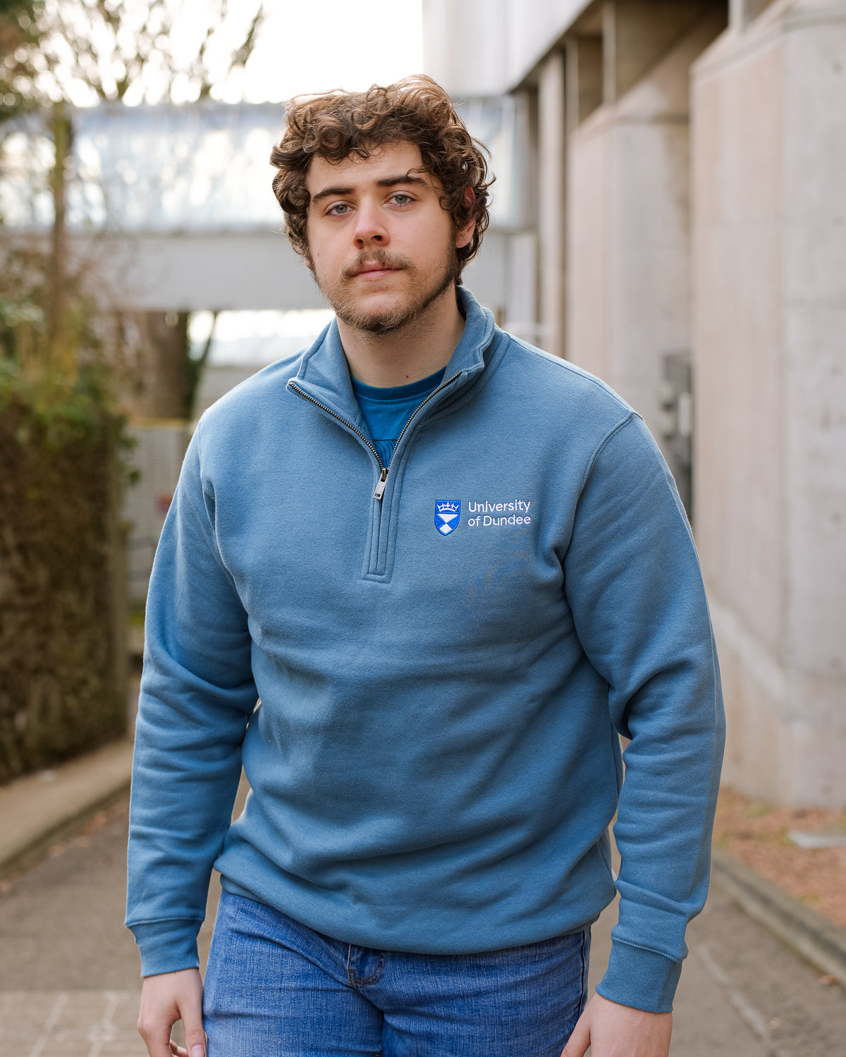 University Of Dundee Quarter Zip Embroidered Fleece